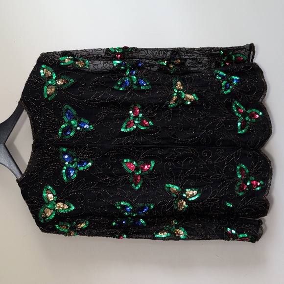 Stenay Women's Vintage Silk Beaded Blouse Size Medium - Picture 11 of 14